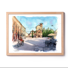 WBO003 Piazza Santo Stefano Bologna original watercolor WBO003 Piazza Santo Stefano Bologna original watercolor