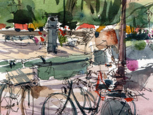 AMS001 Amstelveld Amsterdam Original Watercolor1