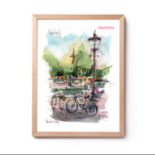 AMS001 Amstelveld Amsterdam Original Watercolor3 AMS001 Amstelveld Amsterdam Original Watercolor3