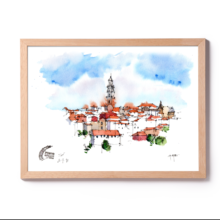 OPO001 Sé Oporto Original Watercolor