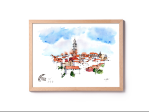 OPO001 Sé Oporto Original Watercolor