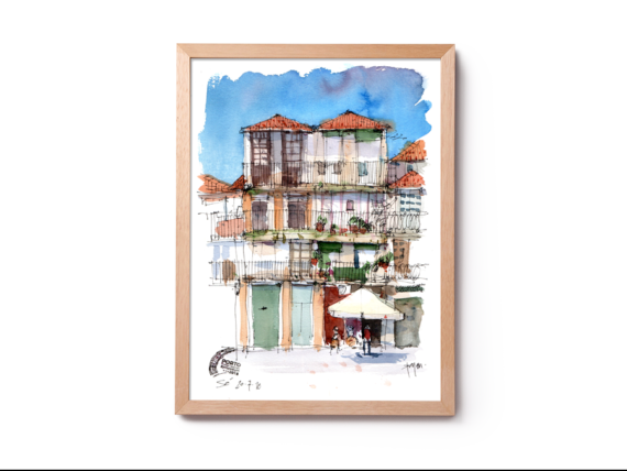 OPO002 Casa Oporto Original Watercolor OPO002 Casa Oporto Original Watercolor