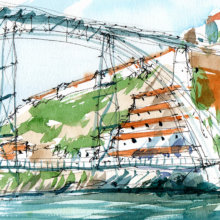 OPO003 Sao Nicolau Oporto Original Watercolor OPO003 Sao Nicolau Oporto Original Watercolor