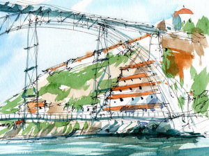 OPO003 Sao Nicolau Oporto Original Watercolor