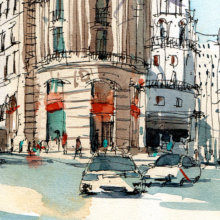 Edificio-Metrolopis-drawing-on-the-road