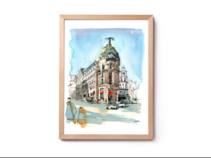 Edificio-Metrolopis-drawing-on-the-road