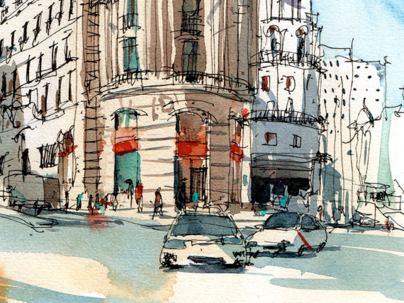 Edificio-Metrolopis-drawing-on-the-road