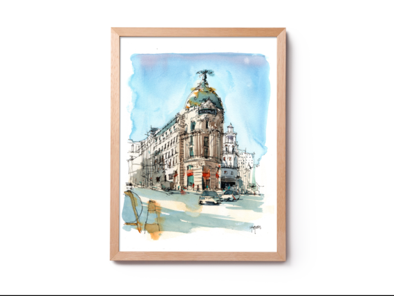 Edificio-Metrolopis-drawing-on-the-road