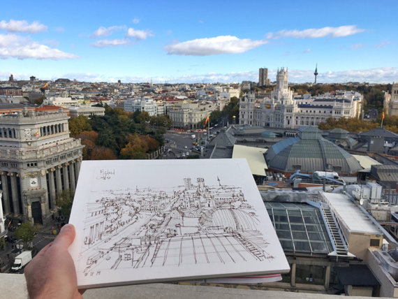 MAD002-Madrid-Centro-vista-madrid-Original-Watercolor