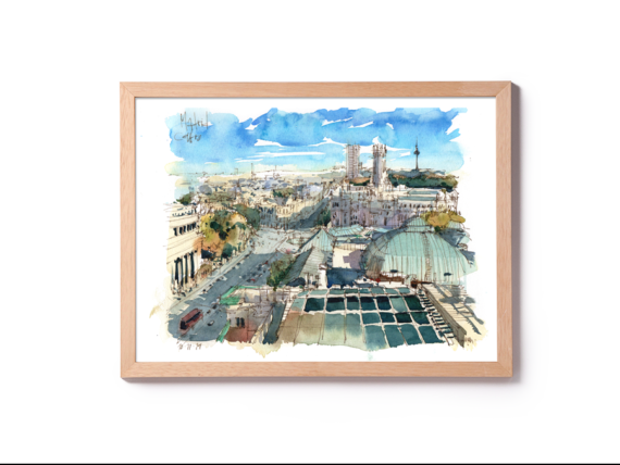 MAD002-Madrid-Centro-vista-madrid-Original-Watercolor