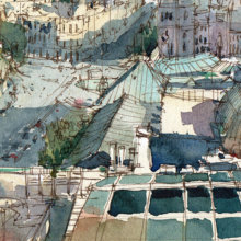 MAD002-Madrid-Centro-vista-madrid-Original-Watercolor