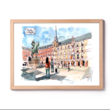 plaza-mayor-madrid-Original-Watercolor