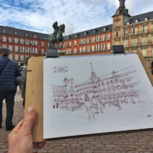 plaza-mayor-madrid-Original-Watercolor