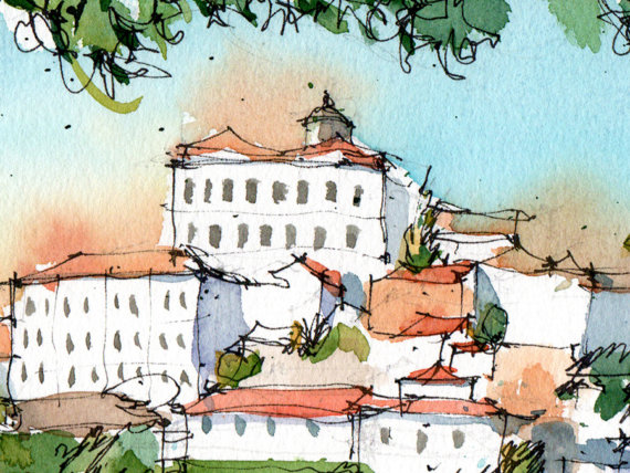 Rio-Douro-Oporto-Original-Watercolor