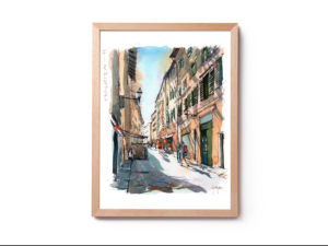 Borgo-San-Lorenzo-firenze-Original-Watercolor
