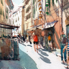 Borgo-San-Lorenzo-firenze-Original-Watercolor Borgo-San-Lorenzo-firenze-Original-Watercolor