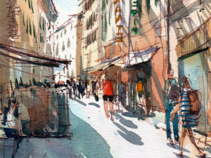 Borgo-San-Lorenzo-firenze-Original-Watercolor