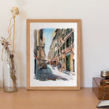 Borgo-San-Lorenzo-firenze-Original-Watercolor Borgo-San-Lorenzo-firenze-Original-Watercolor