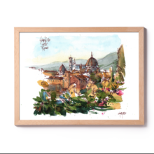 Giardino-delle-rose-firenze-Original-Watercolor Giardino-delle-rose-firenze-Original-Watercolor