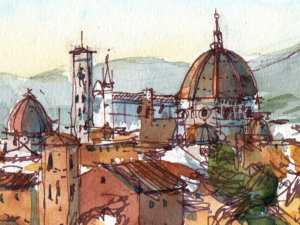 Giardino-delle-rose-firenze-Original-Watercolor