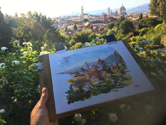 Giardino-delle-rose-firenze-Original-Watercolor
