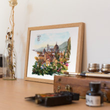 Giardino-delle-rose-firenze-Original-Watercolor Giardino-delle-rose-firenze-Original-Watercolor