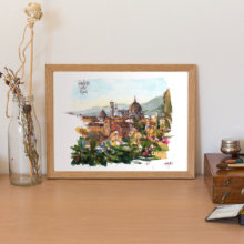 Giardino-delle-rose-firenze-Original-Watercolor Giardino-delle-rose-firenze-Original-Watercolor