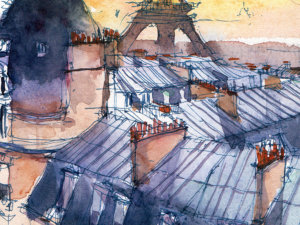 La-tour-Eiffel-Paris-Original-Watercolor