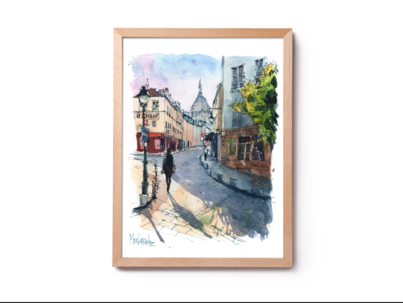 Montmartre-Paris-Original-Watercolor Montmartre-Paris-Original-Watercolor