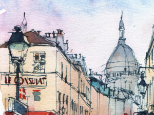 Montmartre-Paris-Original-Watercolor