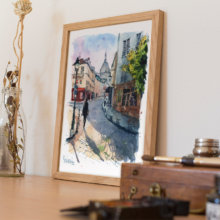 Montmartre-Paris-Original-Watercolor Montmartre-Paris-Original-Watercolor