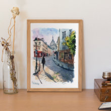 Montmartre-Paris-Original-Watercolor Montmartre-Paris-Original-Watercolor