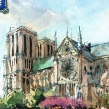 Notre-Dame-Paris-Original-Watercolor Notre-Dame-Paris-Original-Watercolor