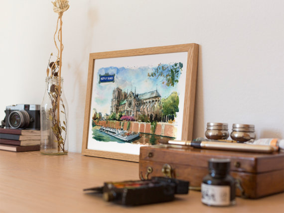 Notre-Dame-Paris-Original-Watercolor3 Notre-Dame-Paris-Original-Watercolor