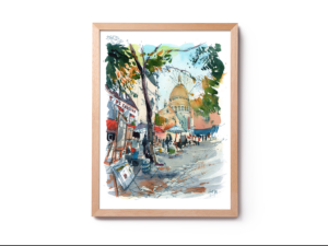Place-du-Tetre-Paris-Original-Watercolor