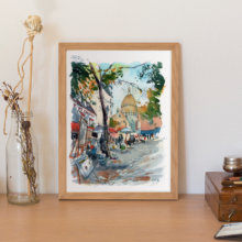 Place-du-Tetre-Paris-Original-Watercolor4 Place-du-Tetre-Paris-Original-Watercolor