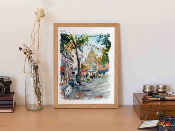 Place-du-Tetre-Paris-Original-Watercolor4 Place-du-Tetre-Paris-Original-Watercolor