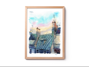 Toits-Paris-Original-Watercolor