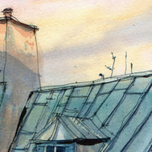 Toits-Paris-Original-Watercolor Toits-Paris-Original-Watercolor