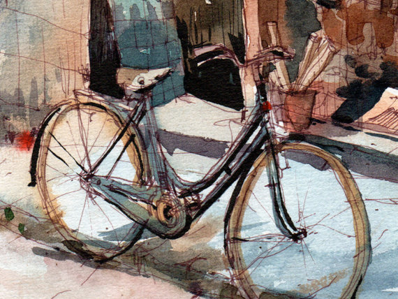 bicicleta-firenze-Original-Watercolor