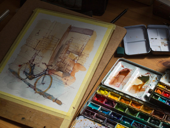 bicicleta-firenze-Original-Watercolor