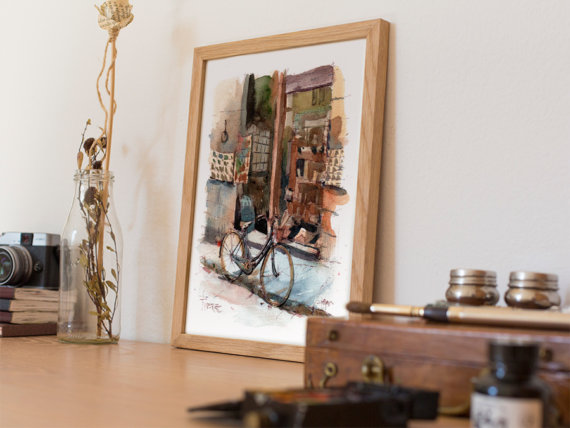 bicicleta-firenze-Original-Watercolor