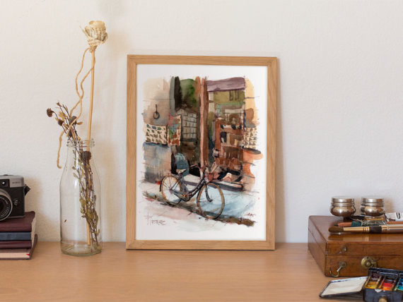bicicleta-firenze-Original-Watercolor