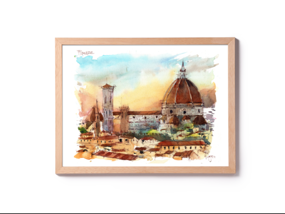 duomo-firenze-Original-Watercolor duomo-firenze-Original-Watercolor