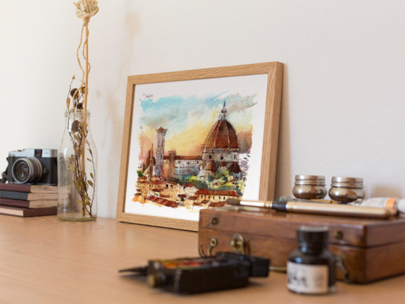 duomo-firenze-Original-Watercolor duomo-firenze-Original-Watercolor