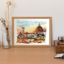 duomo-firenze-Original-Watercolor duomo-firenze-Original-Watercolor