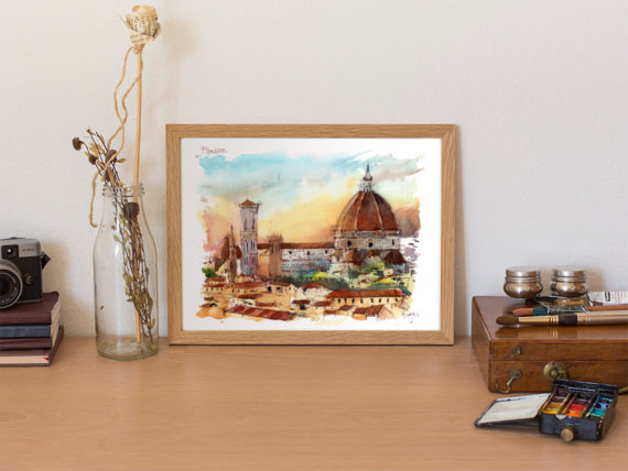 duomo-firenze-Original-Watercolor duomo-firenze-Original-Watercolor