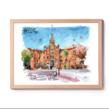 hospital-sant-pau-Bike-barcelona-Original-watercolor1 hospital-sant-pau-Bike-barcelona-Original-watercolor1