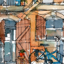 La-Barceloneta-Balcony-drawing-Barcelona-watercolor-print