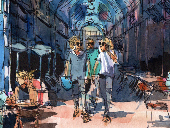 Brixton-Village-Market-London-Original-Watercolor